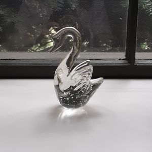 Vintage glass swan